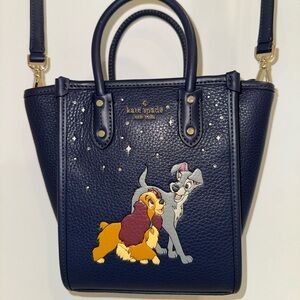 Kate Spade Navy Blue Lady and the Tramp Satchel
